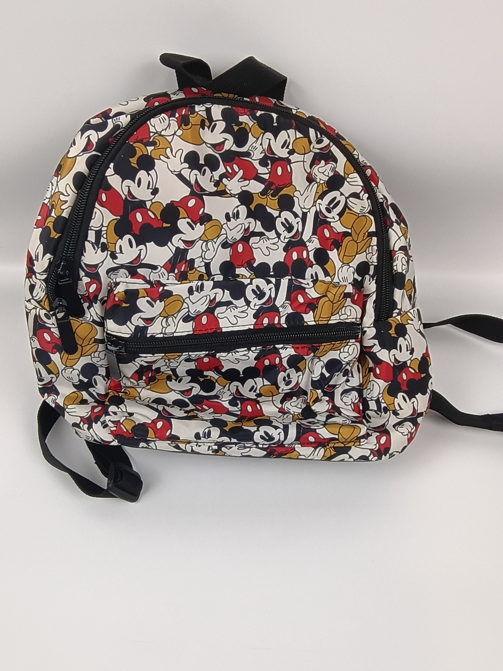 Disney Mickey Mouse Pattern Kids Backpack in Black, Red, White, Gold